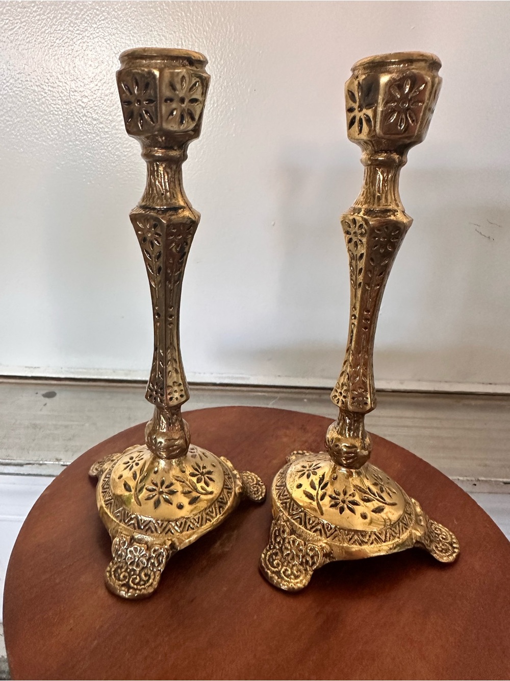 Brass candlesticks. Vintage condition. Even more stunning in person.